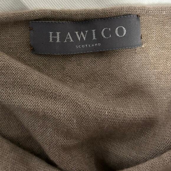Hawico Scotland Size L XL Cashmere Sweater Boatneck Tan Neutral Capsule Minimal - Picture 5 of 6